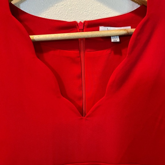NWT - Lucy Paris Red Scalloped Dress, Size Medium - Picture 2 of 5